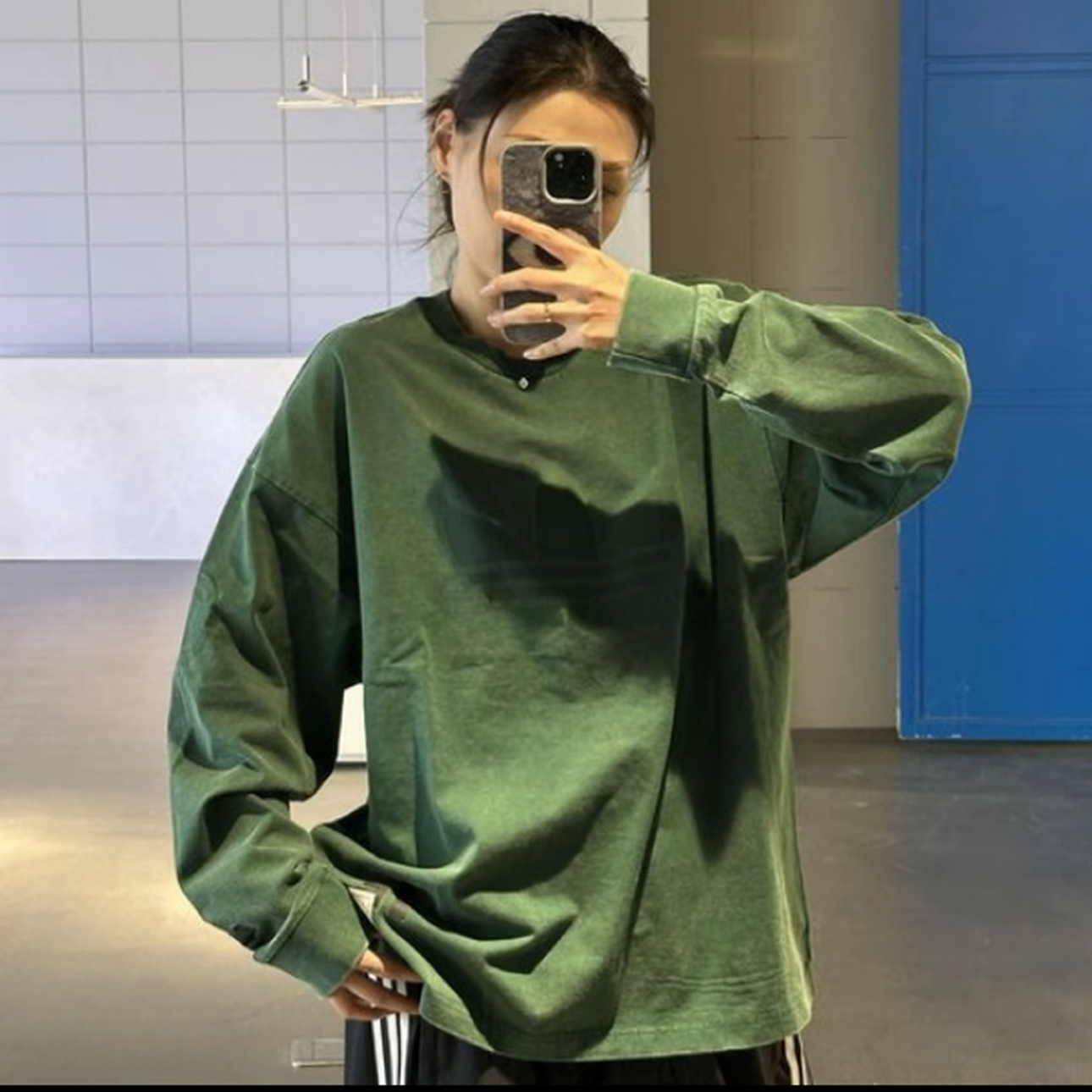 【滔搏联动】adidas/阿迪达斯STREET WASHED TOP纯棉运动长袖JN0778