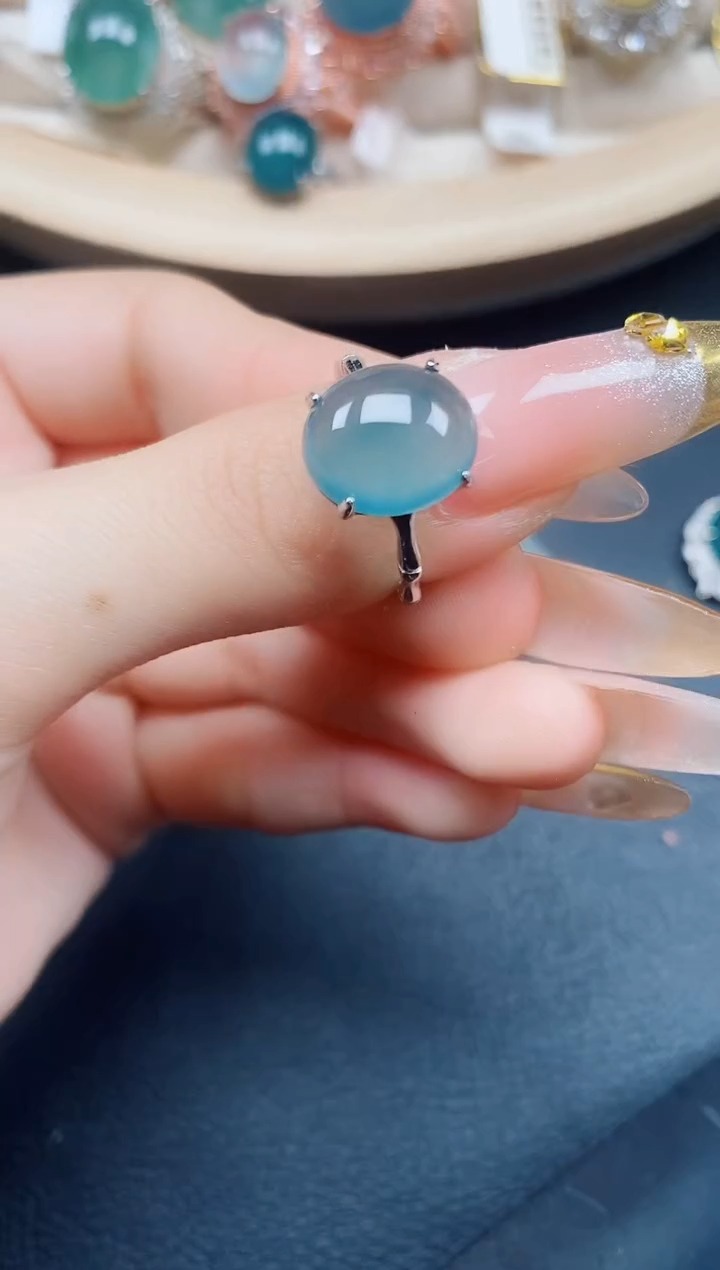 【闪购商品】翡翠戒指银S925镶嵌翡翠