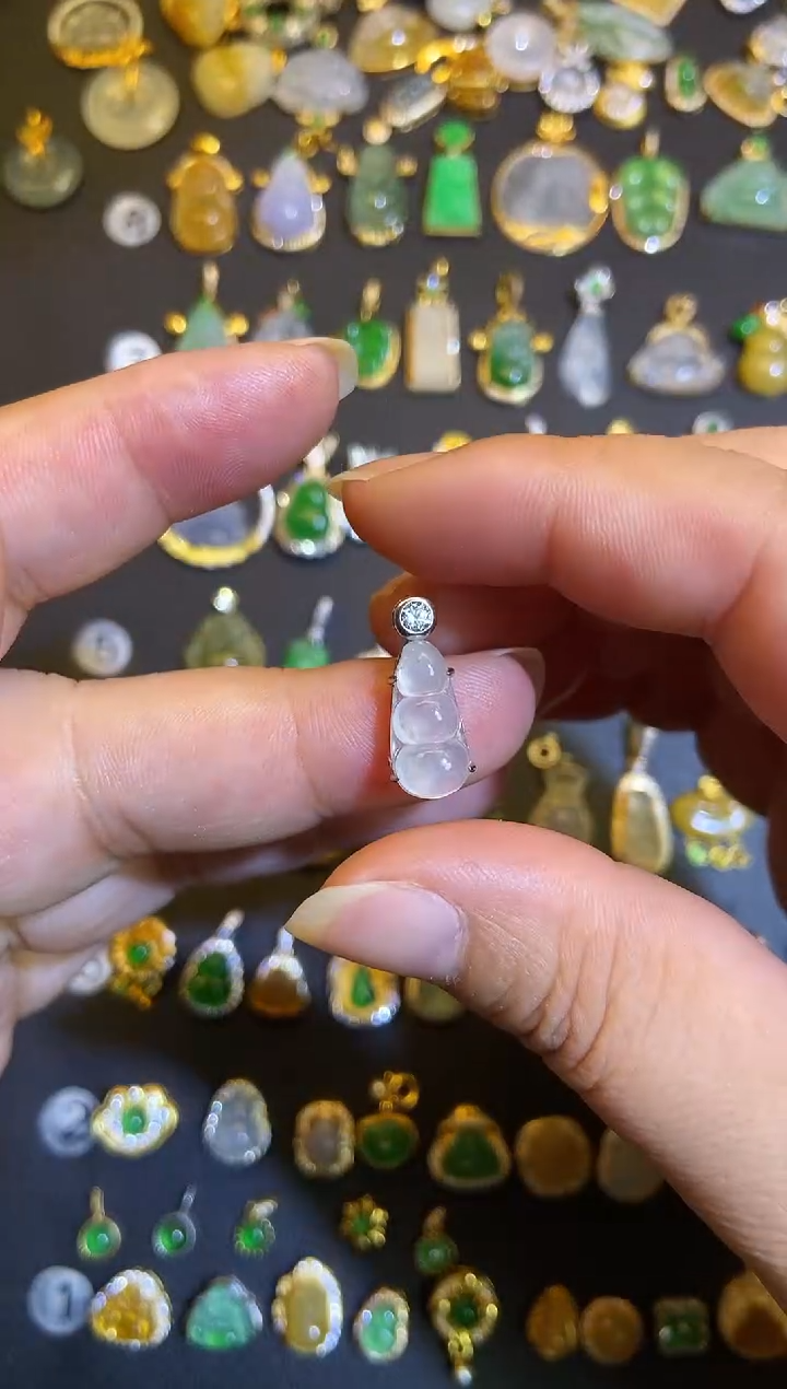 吊坠(不含链)银S925镶嵌翡翠1