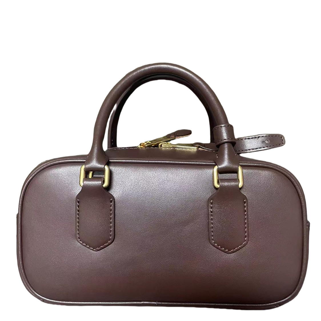 LQ-刘浩存同款-双手提真皮保龄球-石楠木色-0143