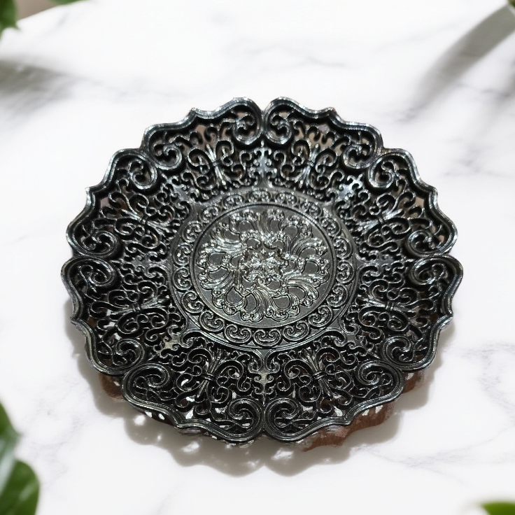 【小乔赏瓷】黑色镂空合金杯垫（小乔专属）th157茶道配件