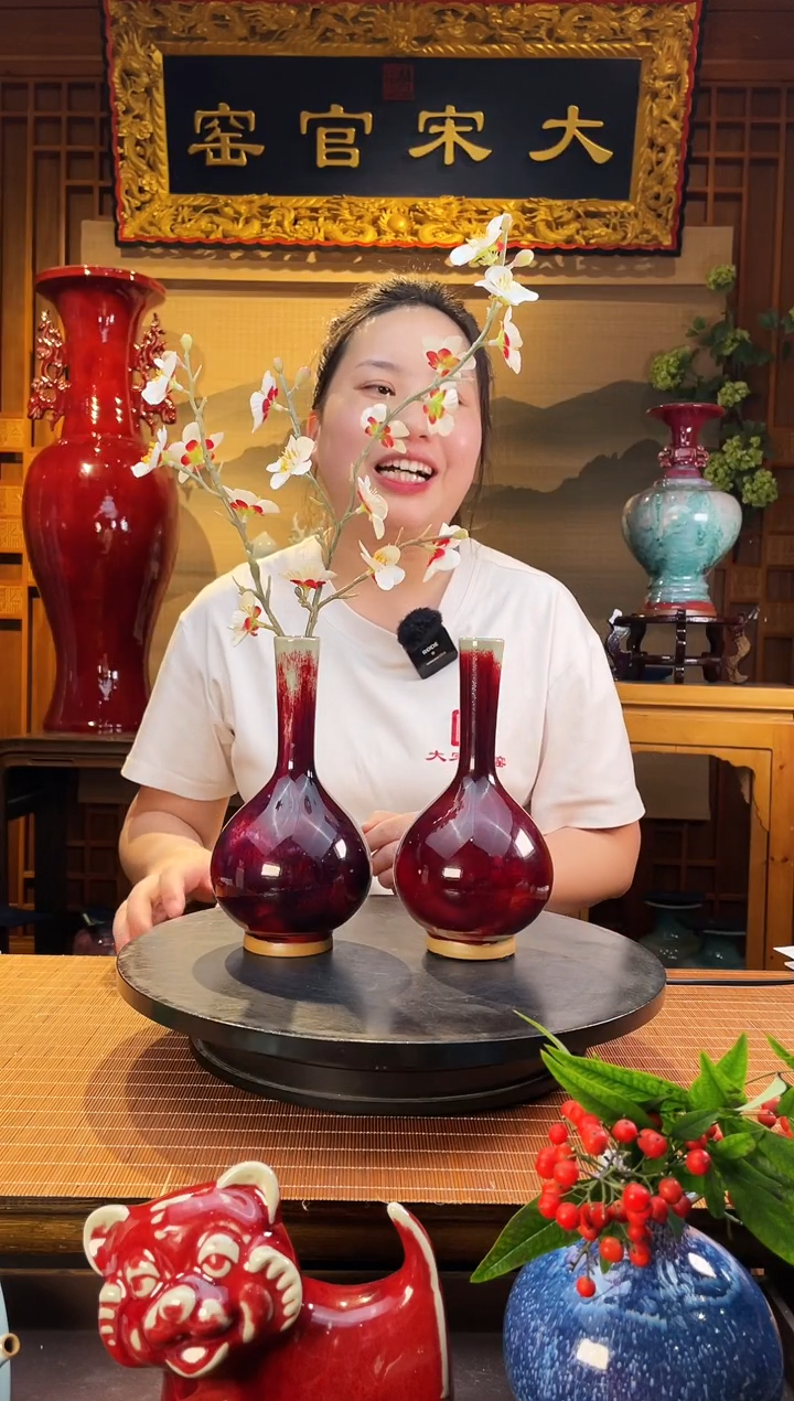 摆件大宋官窑【小胆瓶一对】