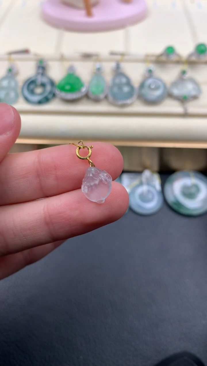 【闪购商品】翡翠颈饰18K金镶嵌A797    