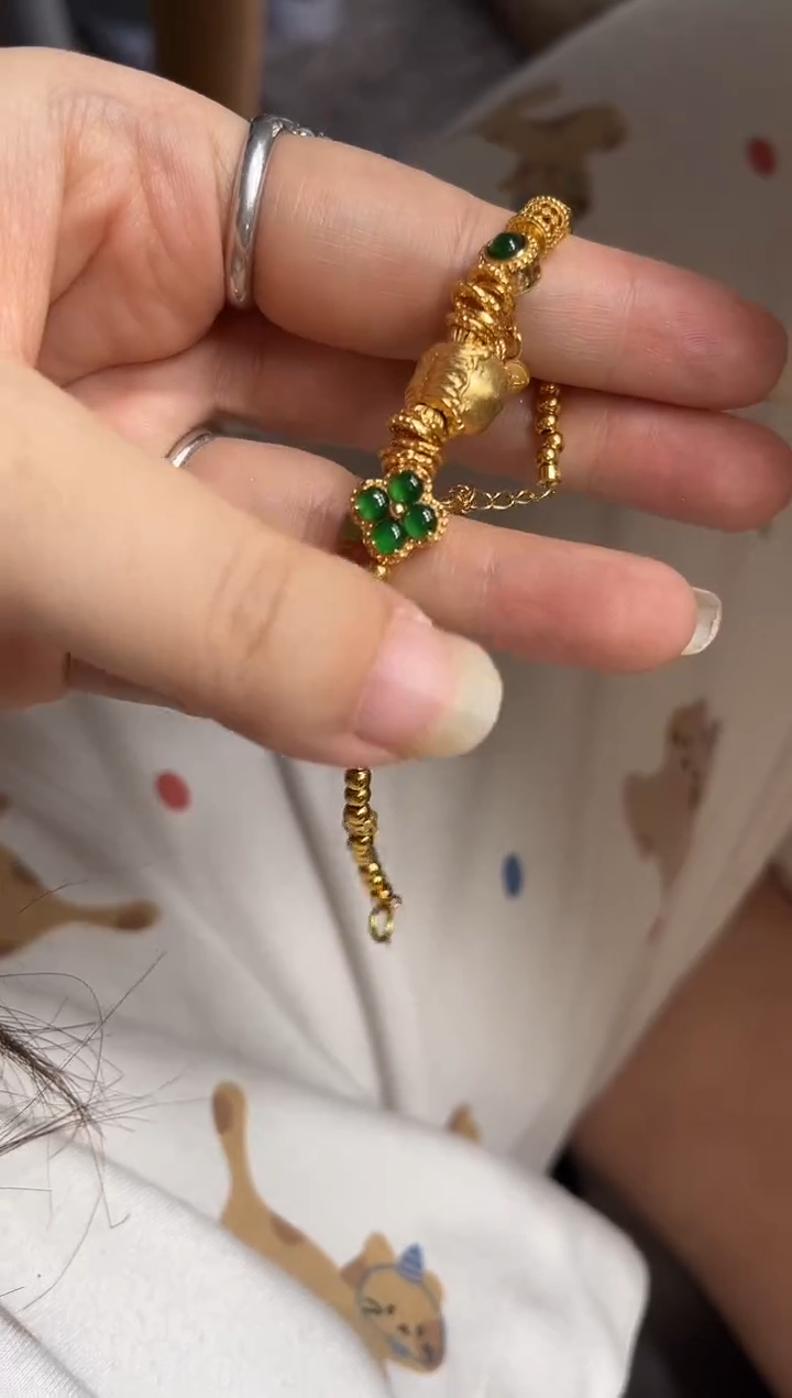 银S925镶嵌手链翡翠1054728620