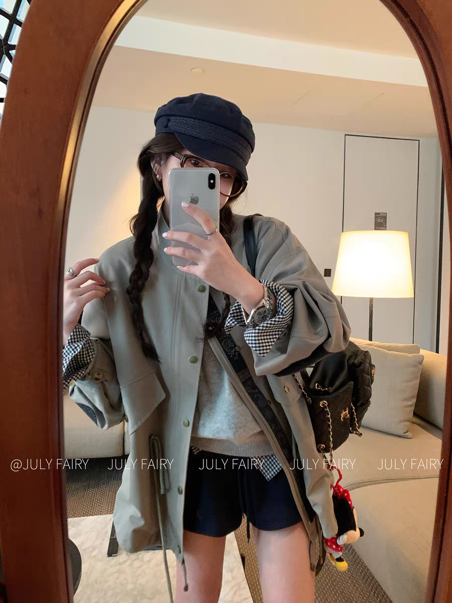 【加州之旅】~高级宽松休闲中长款英伦风小个子风衣外套女