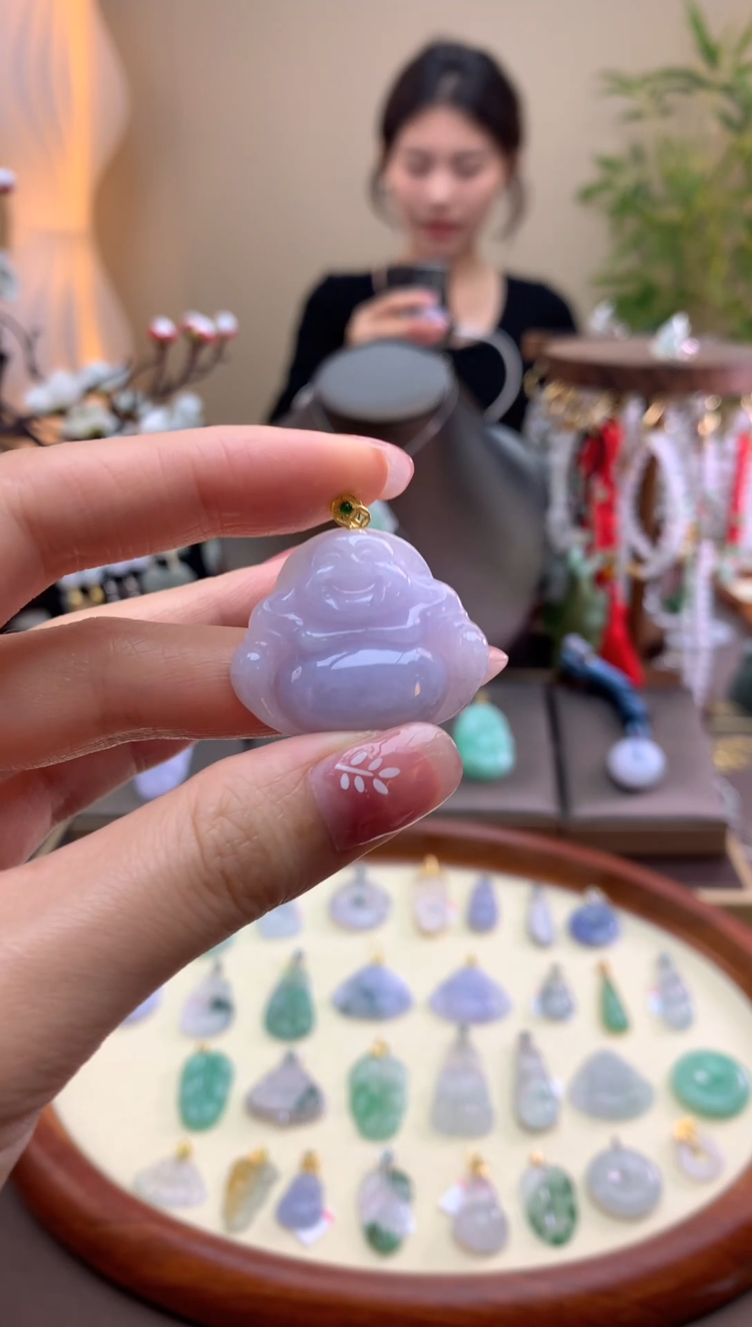 【闪购商品】翡翠颈饰18K金镶嵌佛公