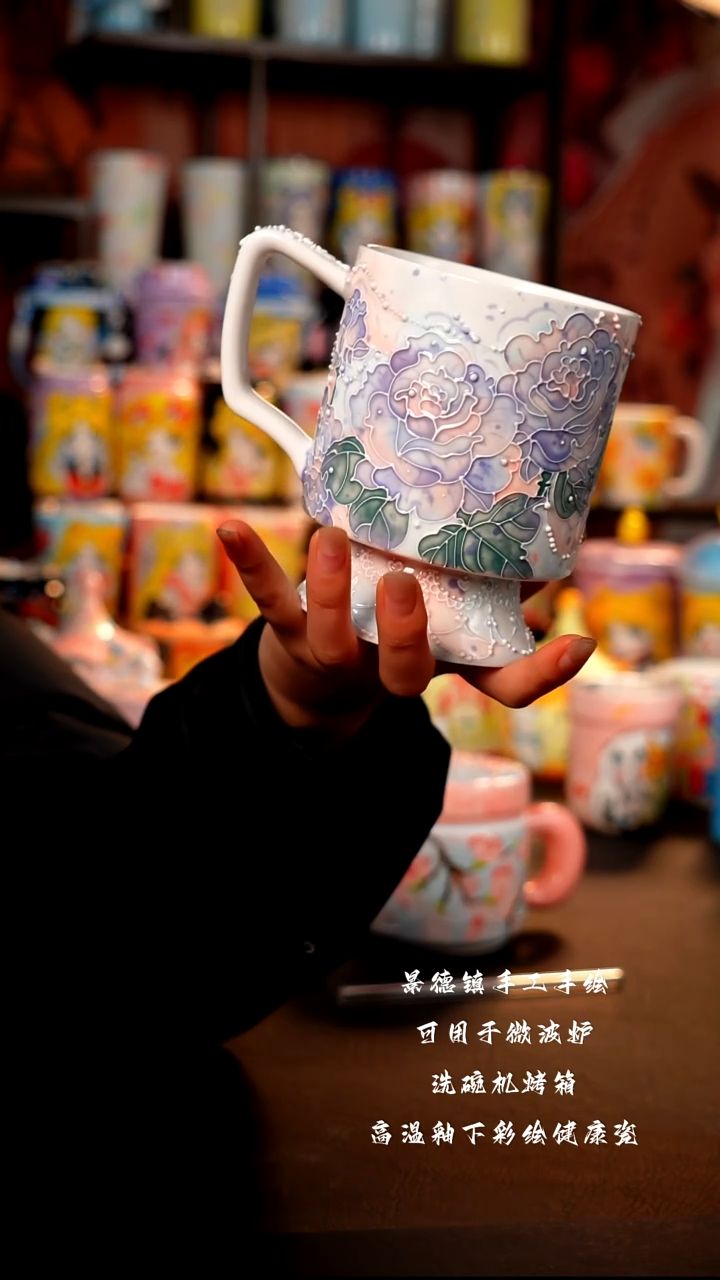 景德镇陶瓷手绘杯杯