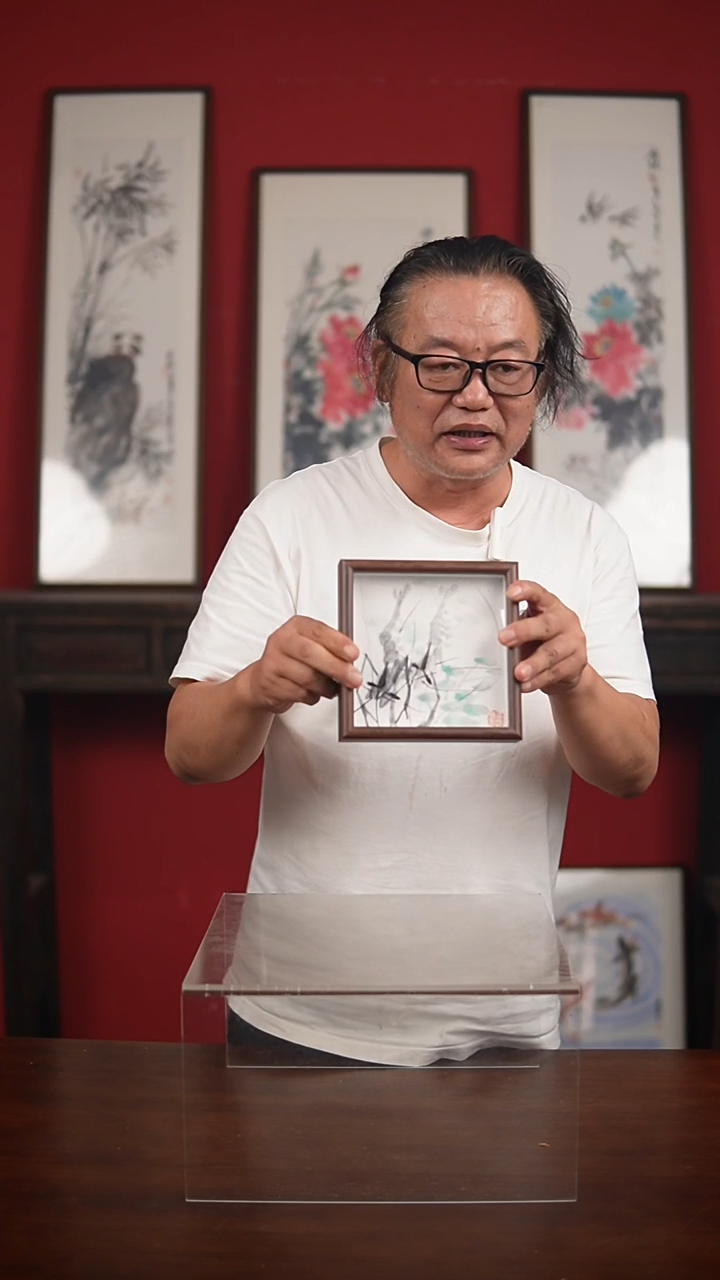 国画手绘-6寸摆台庆云作品