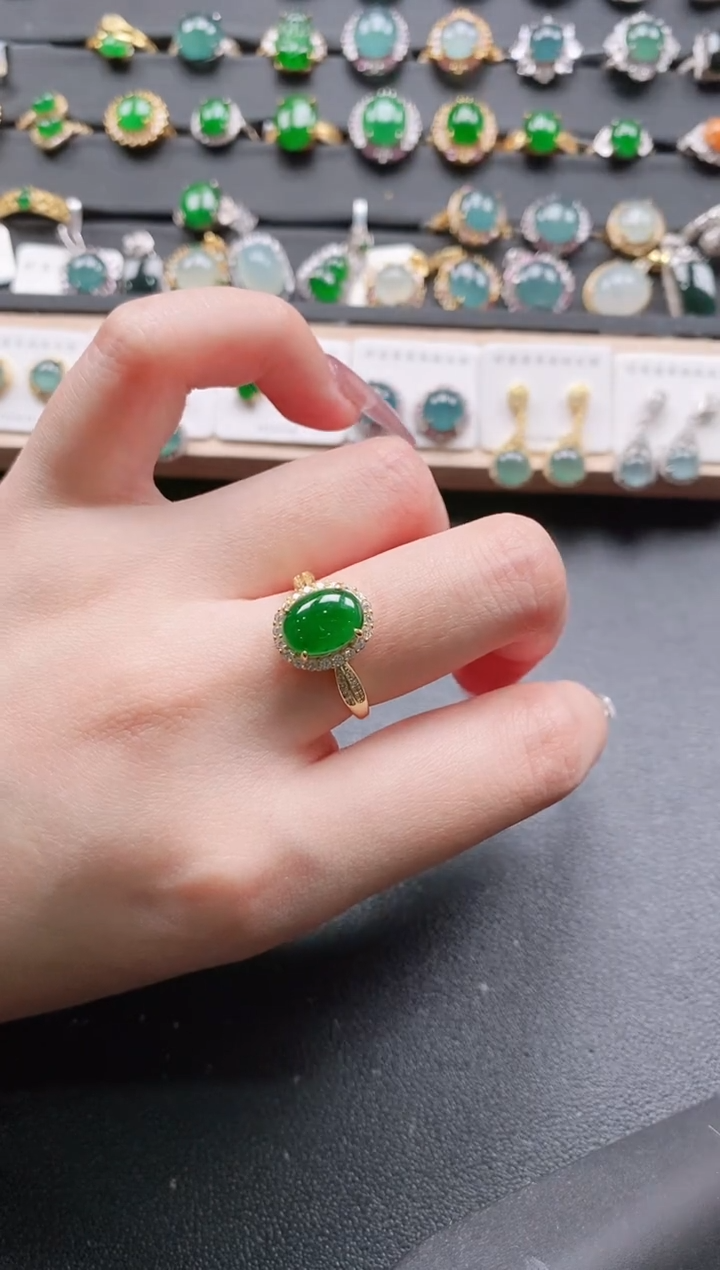【闪购商品】翡翠戒指银S925镶嵌11111111