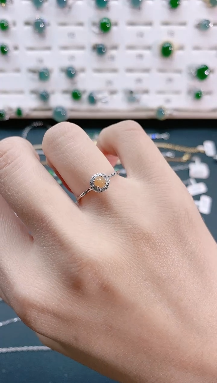 【闪购商品】翡翠戒指银S925镶嵌天然翡翠