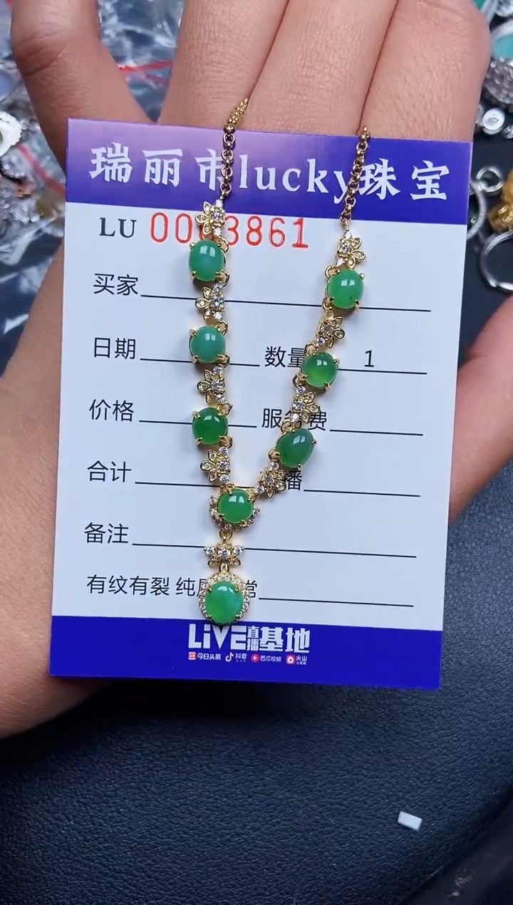 【闪购商品】翡翠颈饰银S925镶嵌3861