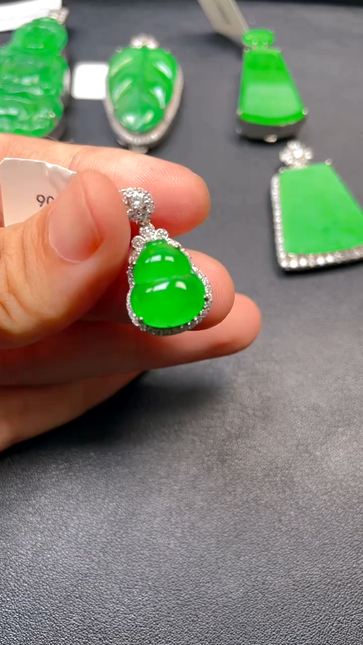 吊坠(不含链)银S925镶嵌翡翠dz1