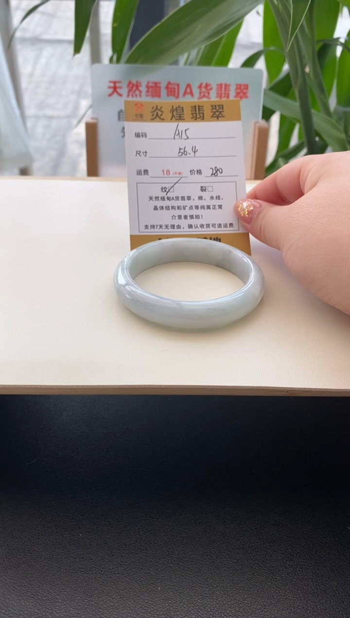 未镶嵌手镯翡翠初****556.4圈口编码a15