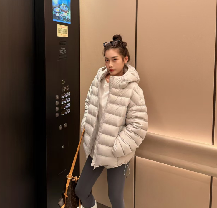 90白鸭绒排骨保暖连帽常规款imns女士