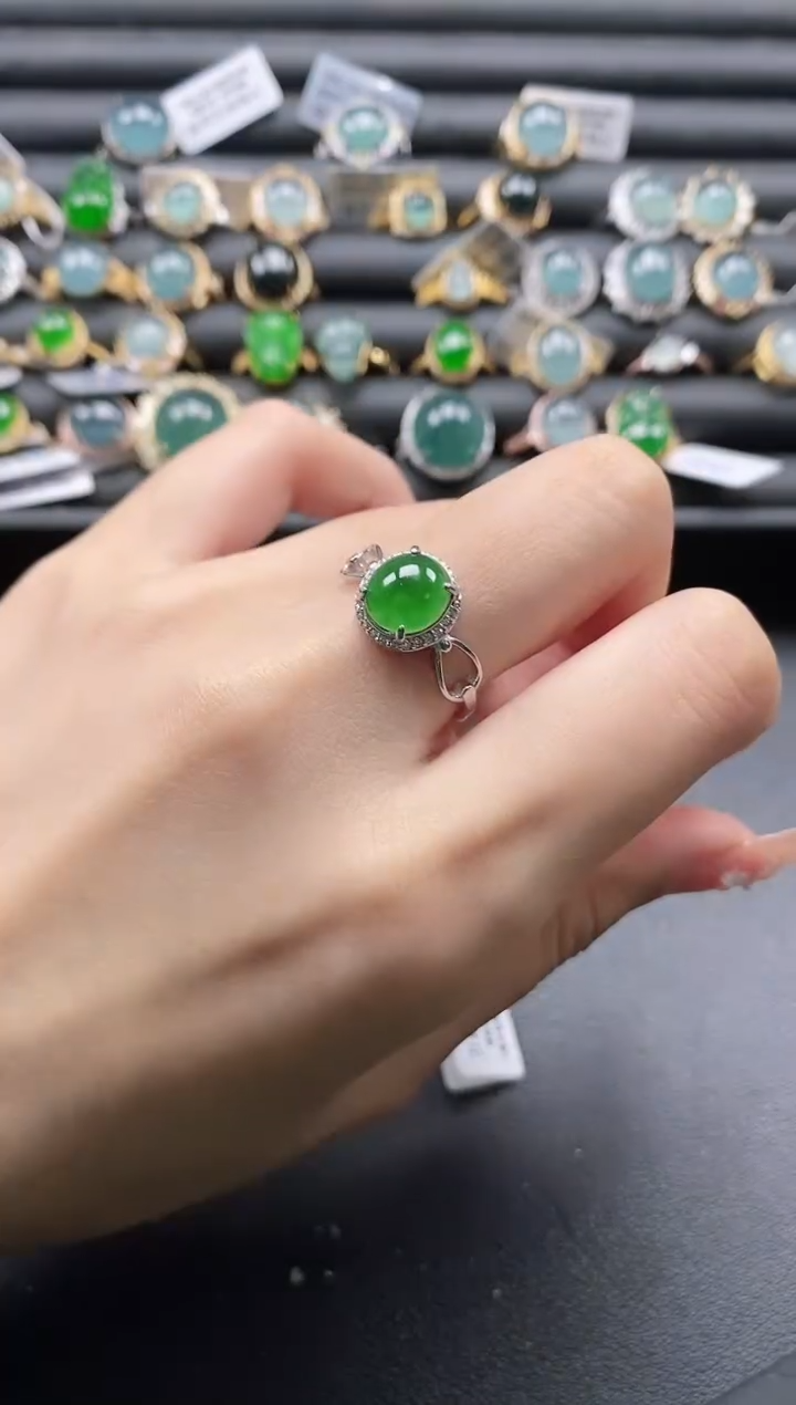 【闪购商品】翡翠戒指银S925镶嵌1111