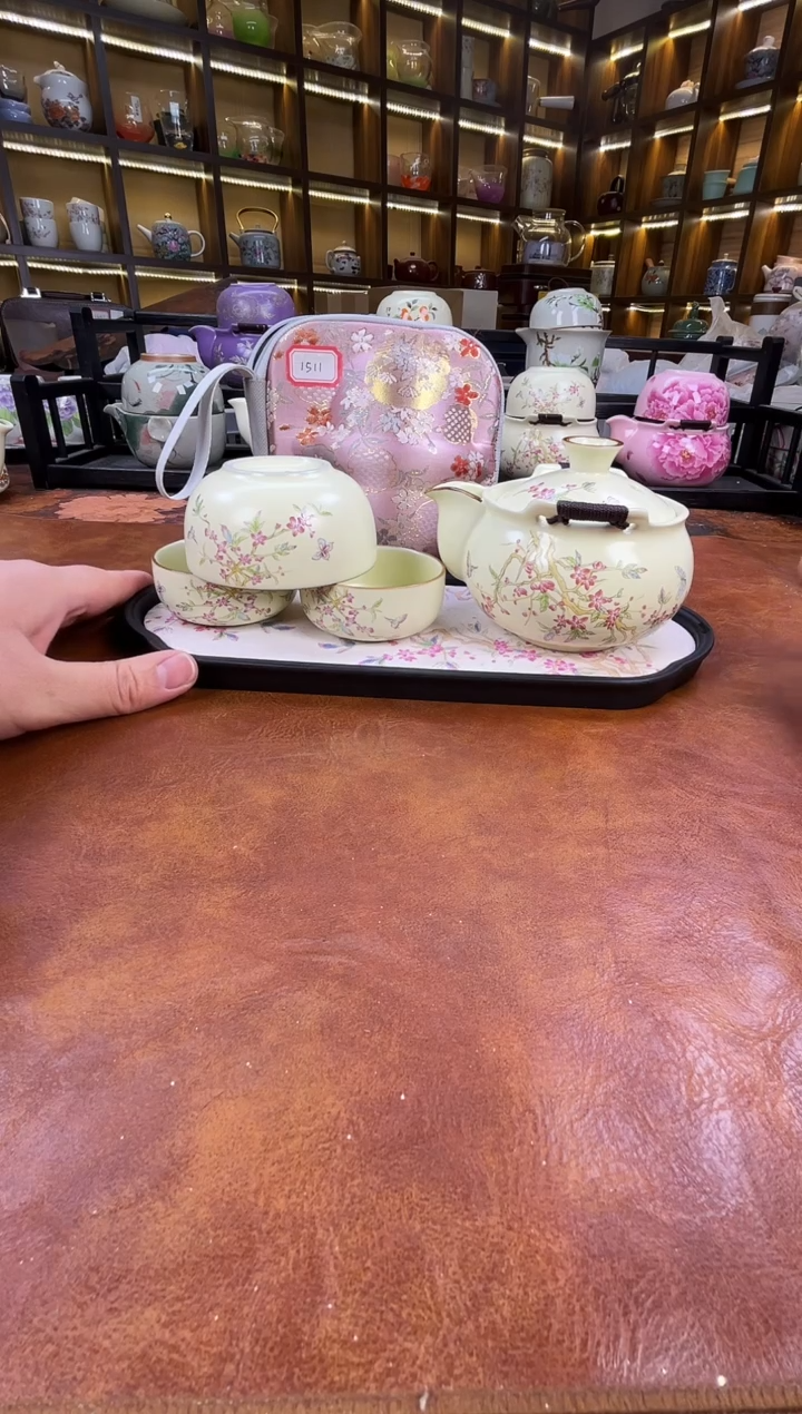 .桃花宝瓶旅行+长方桃花盘