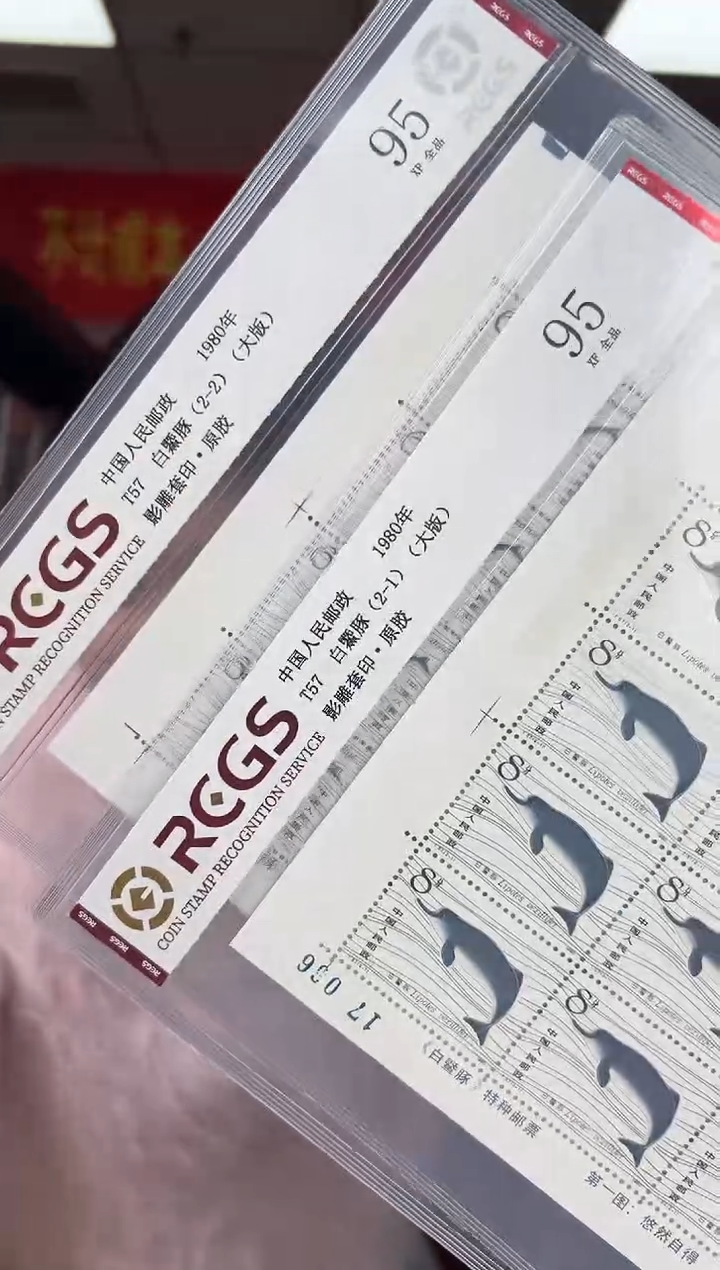 T57 白鱀豚 大版 邮票 RCGS评级 原胶