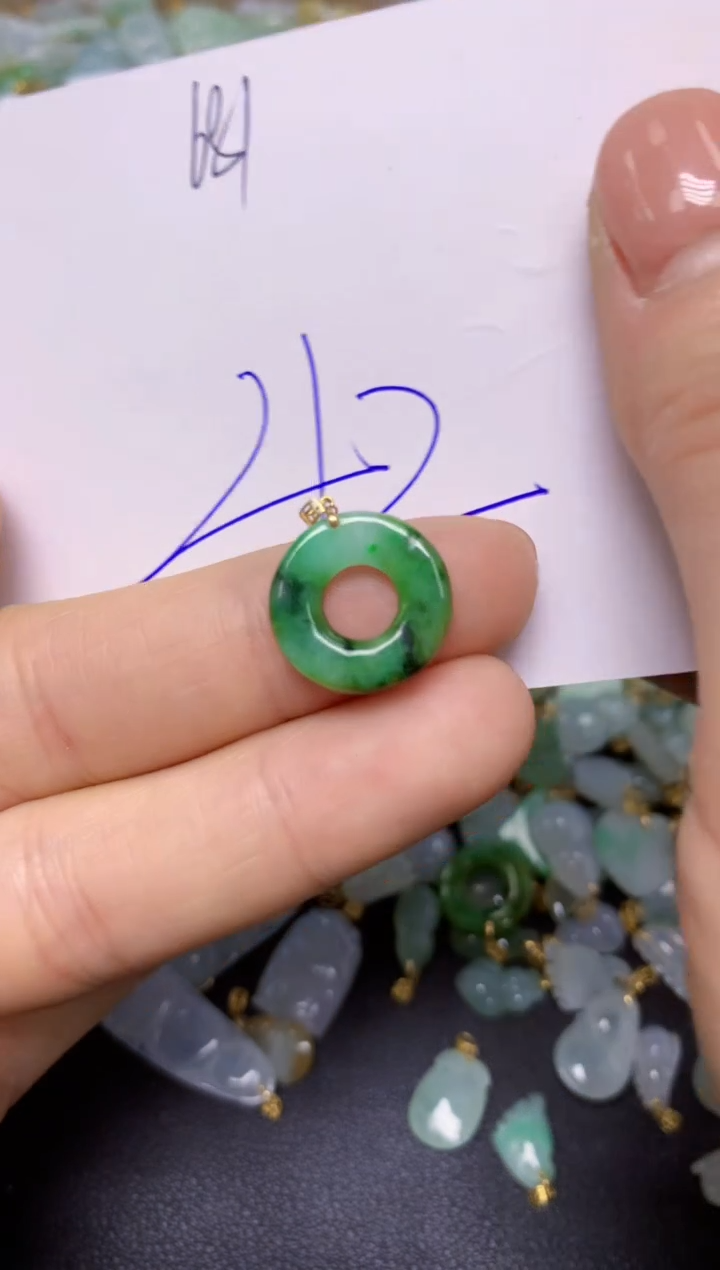 【闪购商品】翡翠挂件18K金镶嵌 天然翡翠A货