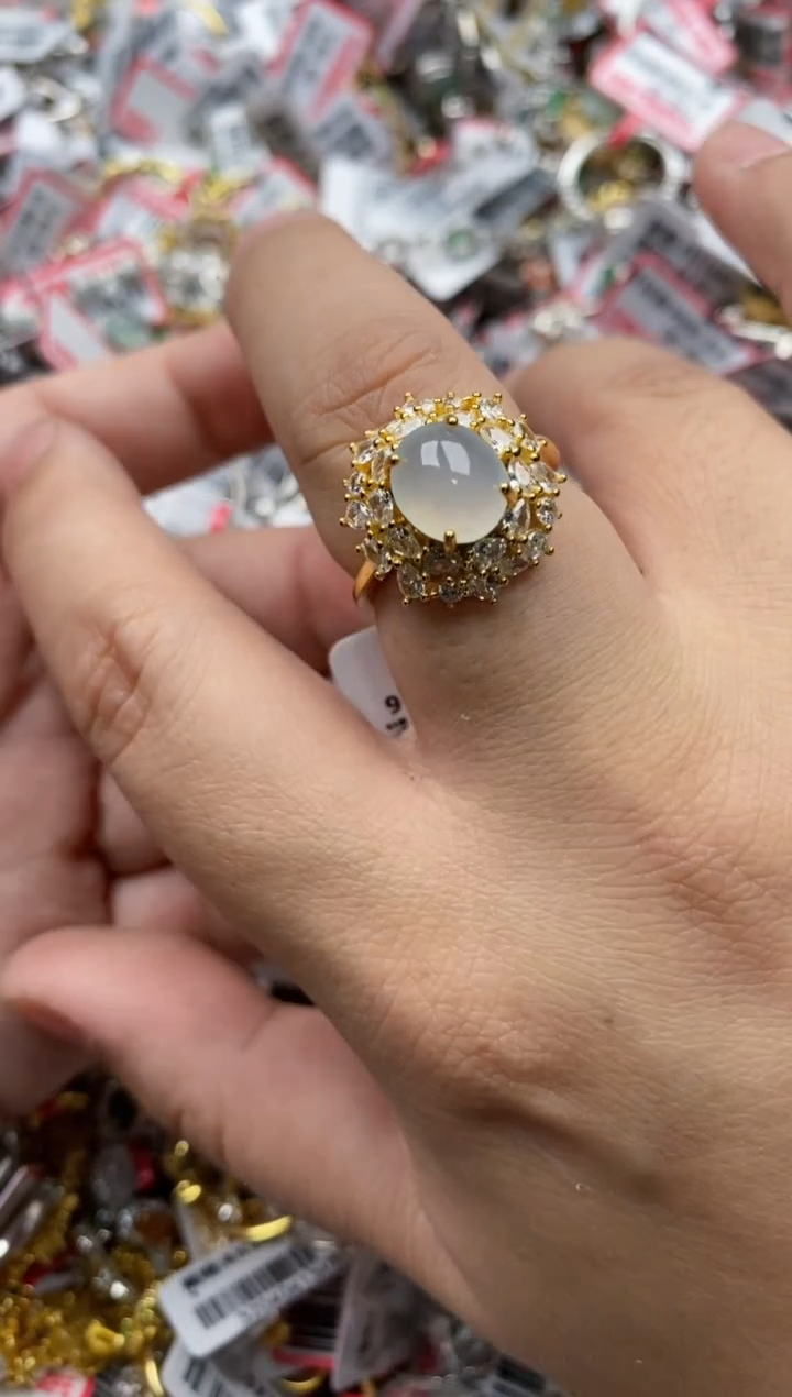 【闪购商品】翡翠戒指银S925镶嵌555555---5