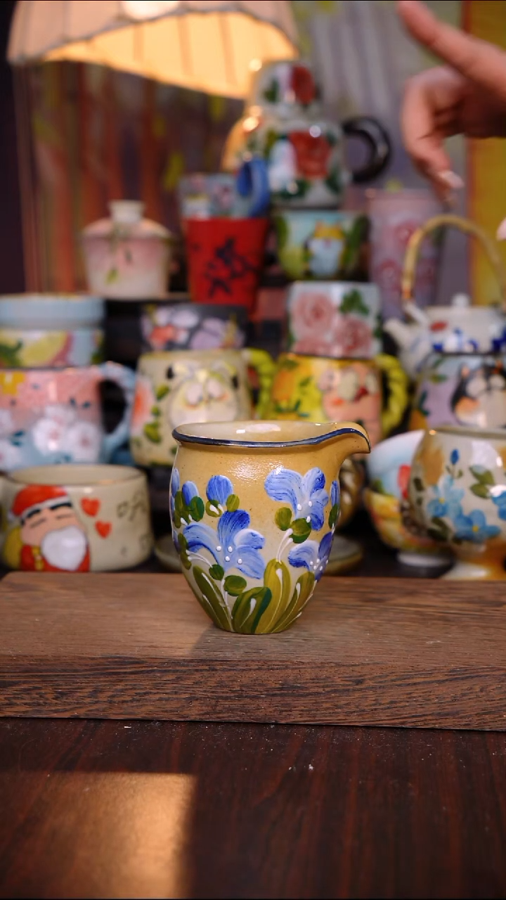 杯子陶泥垚手作 景德镇手工手绘陶瓷器物