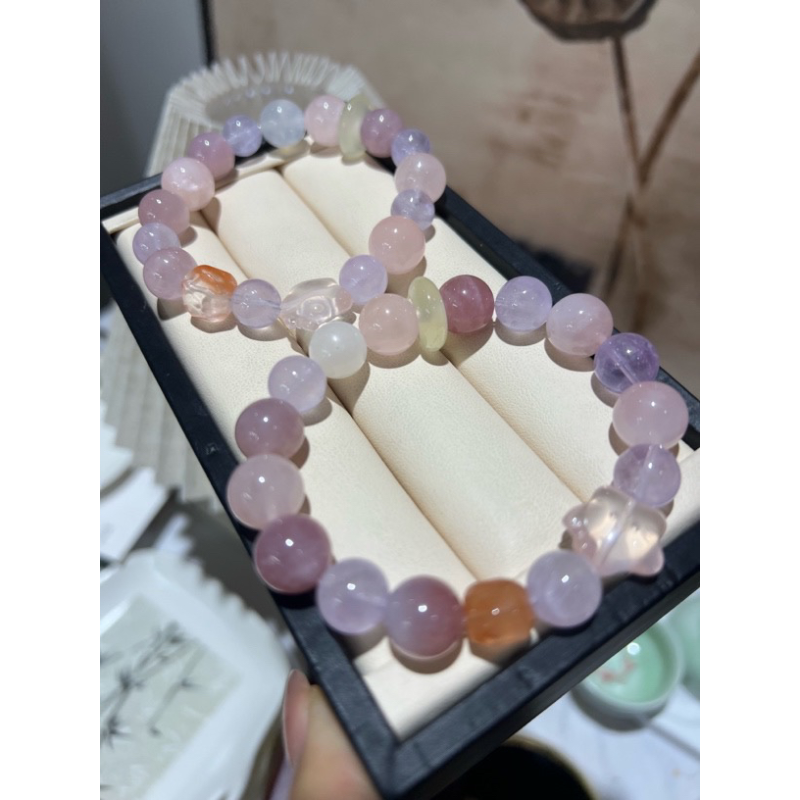 【月月家】AD013天然粉晶原创设计多宝手链 多样性发其一