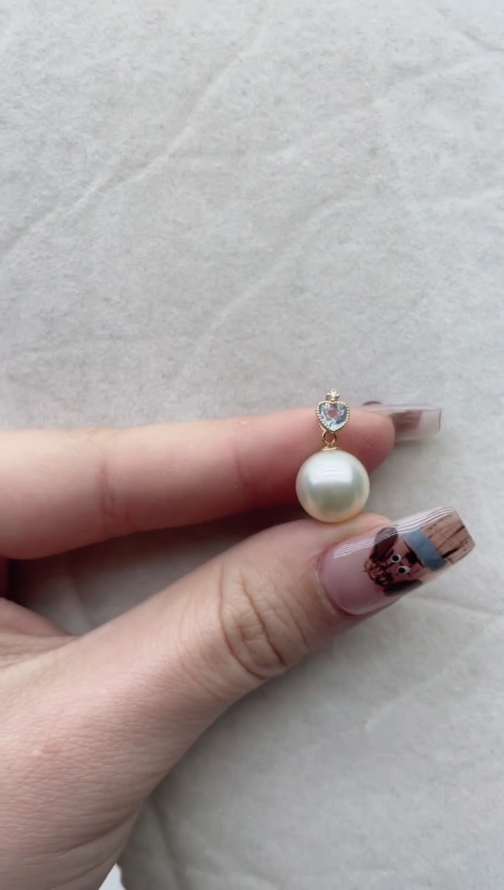 【闪购商品】海水珍珠吊坠18K金镶嵌11