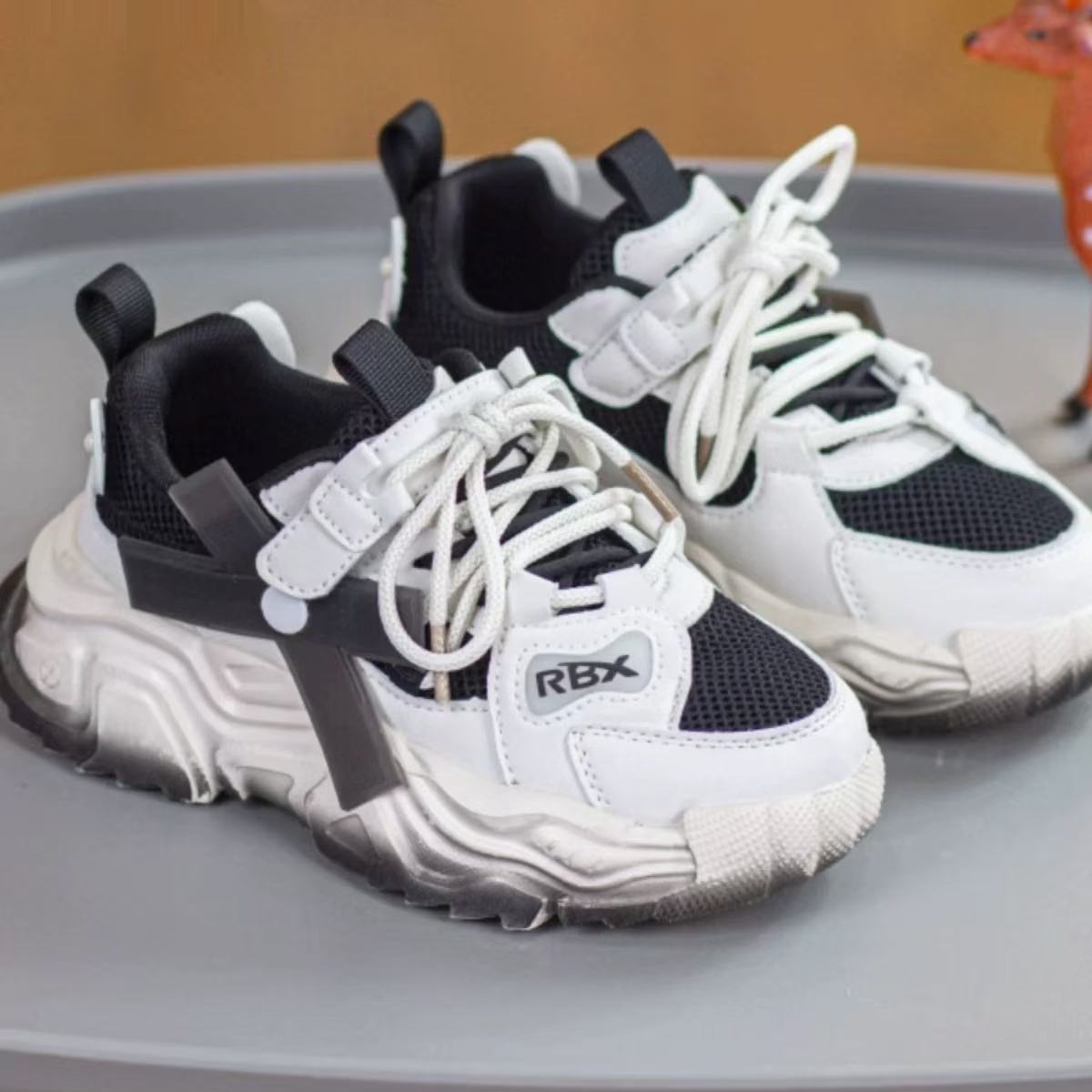 【现货】XZ-52183 黑色 儿童时尚休闲百搭软底包头防滑