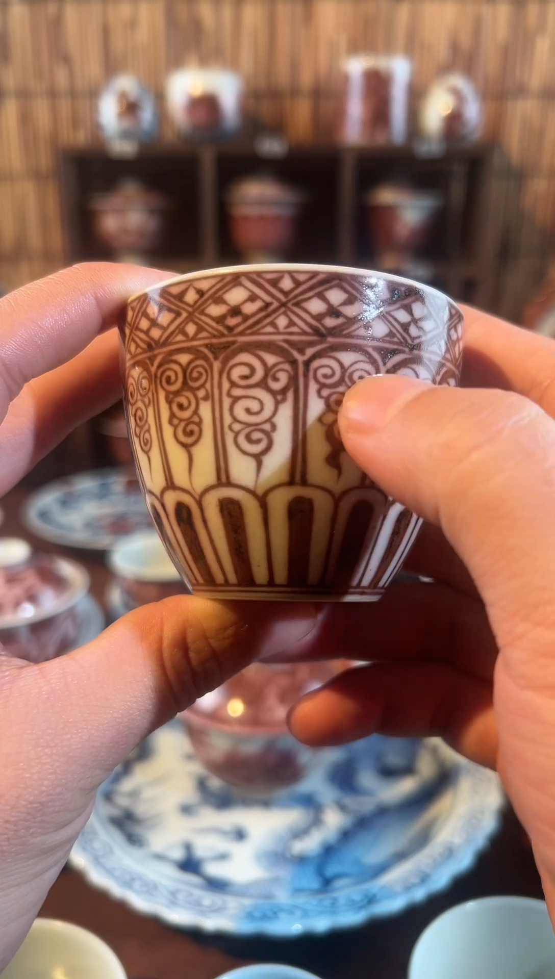 【闪购商品】天禄言瓷卷草纹主人杯