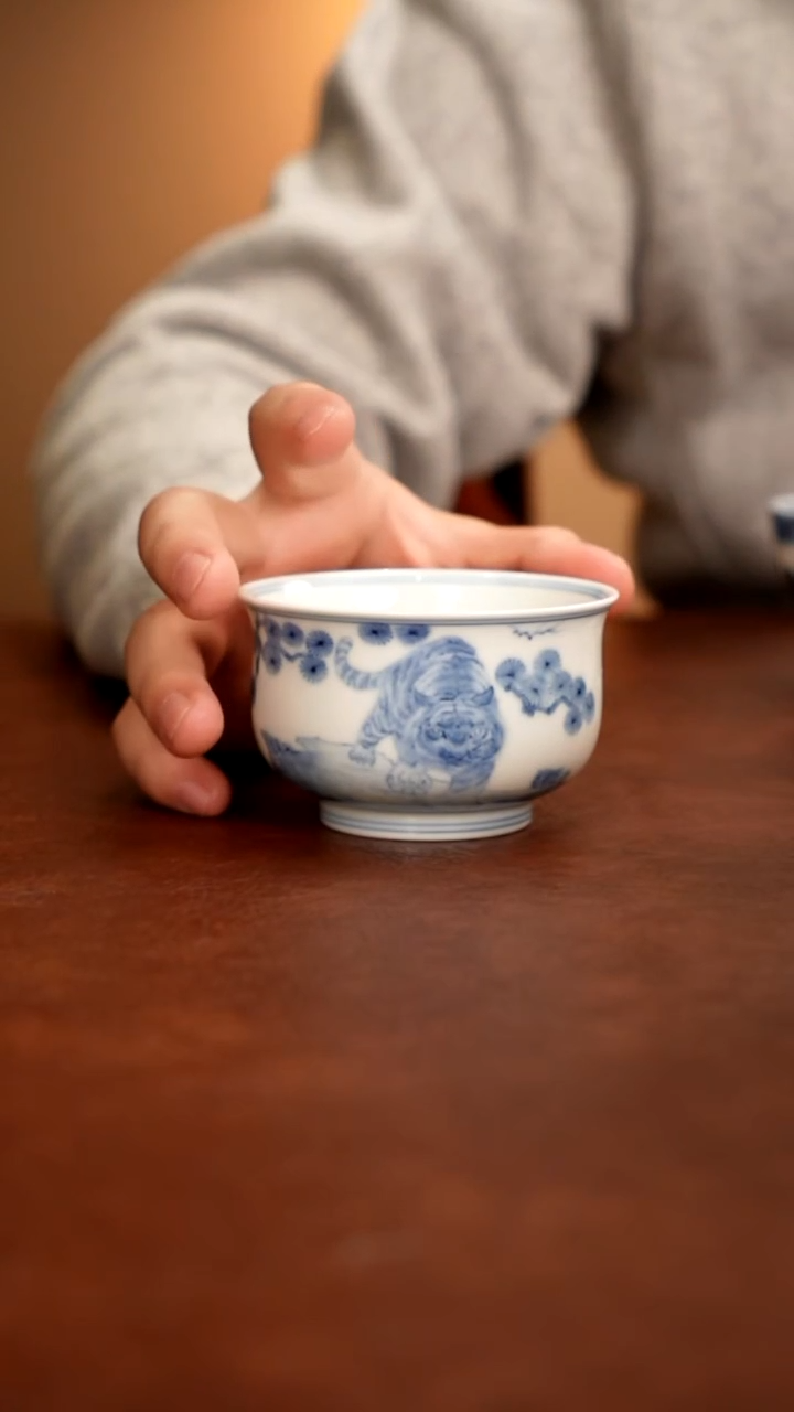 摆件陶小*景德镇瓷器，青花瓷手绘茶具~