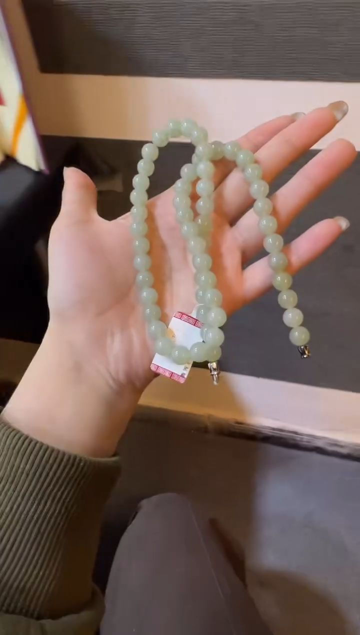 未镶嵌手串和田玉且末近矿高清白妈妈链（产地直发）