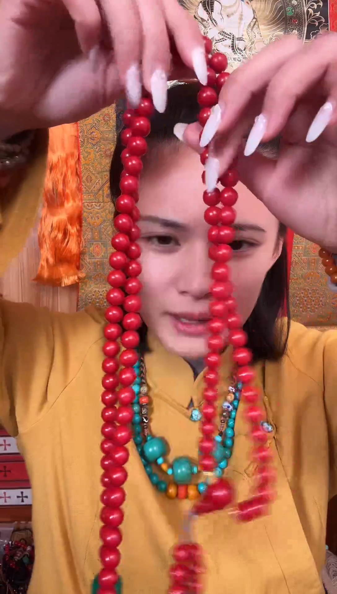 铁合金花岗石藏式风格珠串