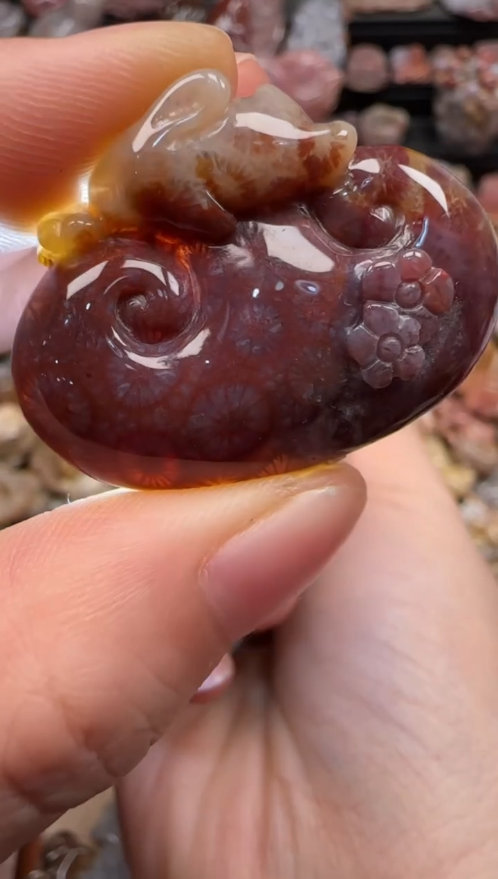 【闪购商品】硅化珊瑚（珊瑚玉）颈饰未镶嵌443