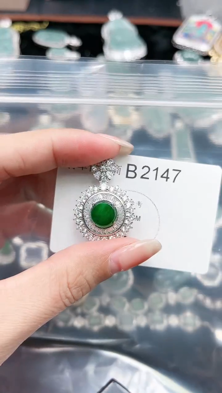 【闪购商品】翡翠颈饰未镶嵌赠皮绳2147