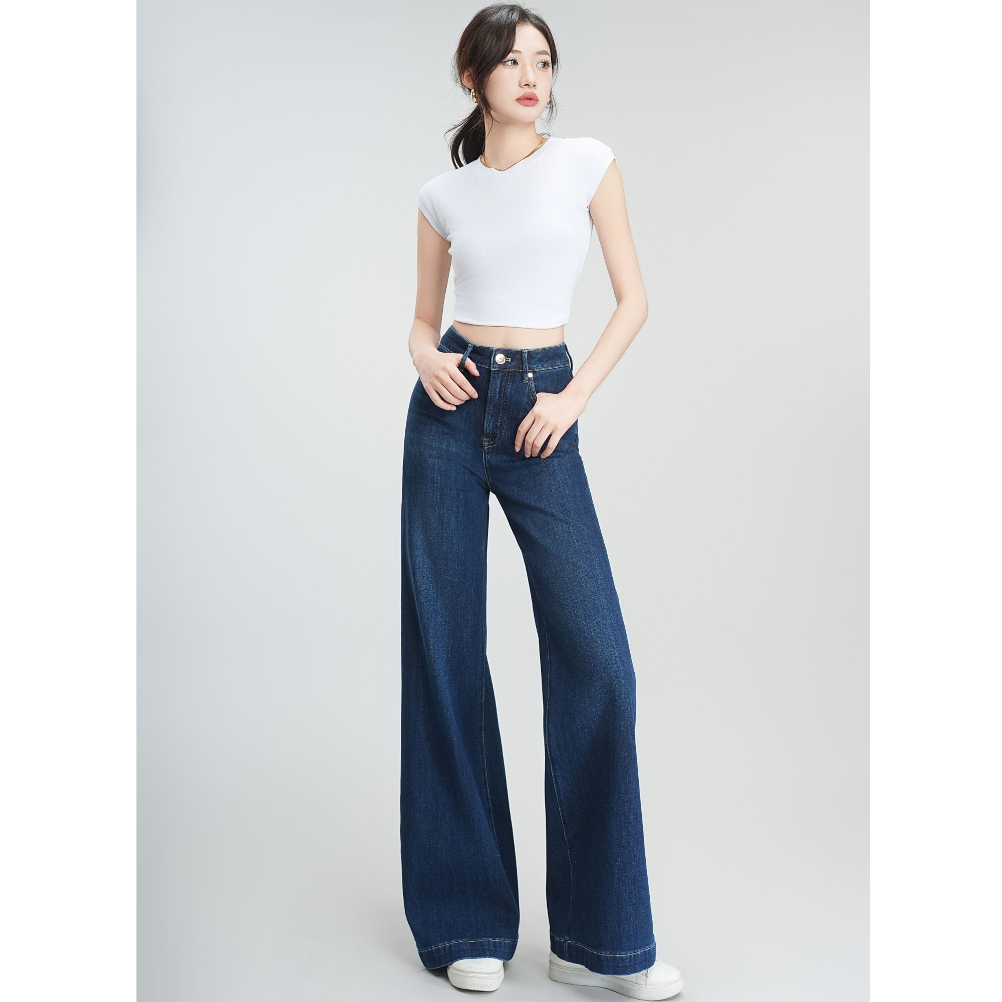 悉妍 原创筒喇高腰牛仔裤春季新款轻奢大牌休闲时尚显瘦C124