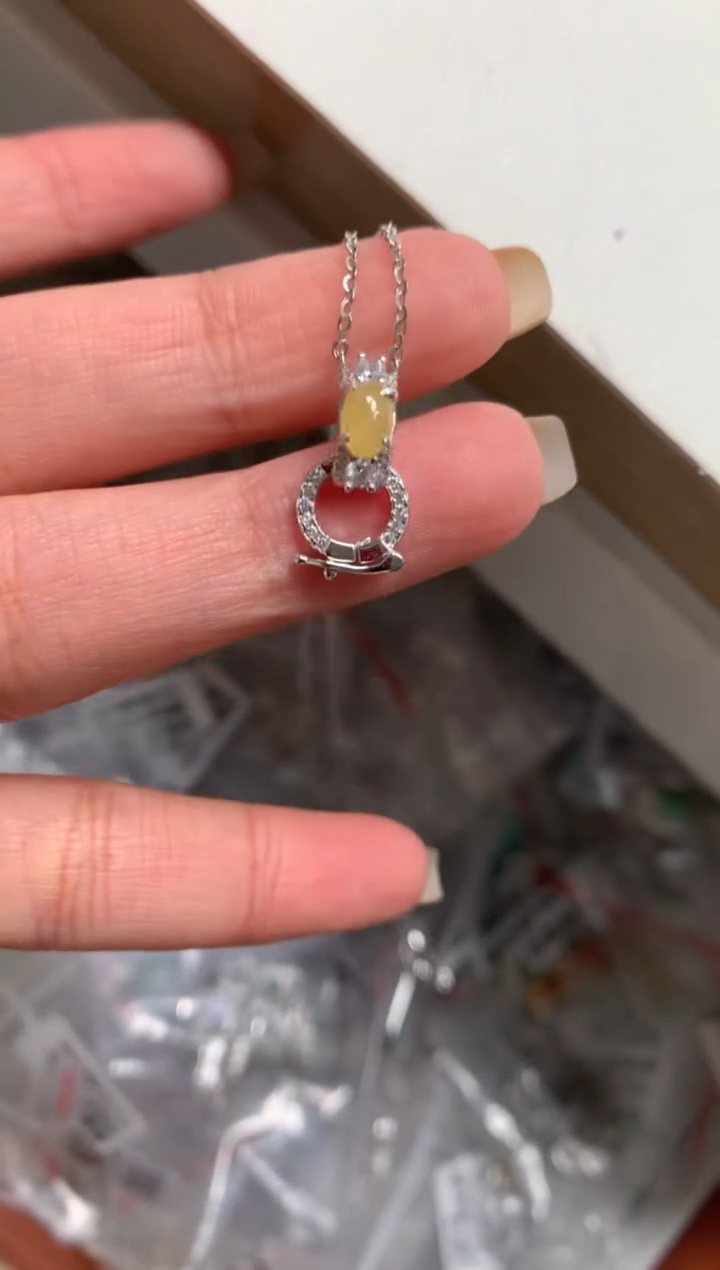 银S925镶嵌戒指翡翠项链12