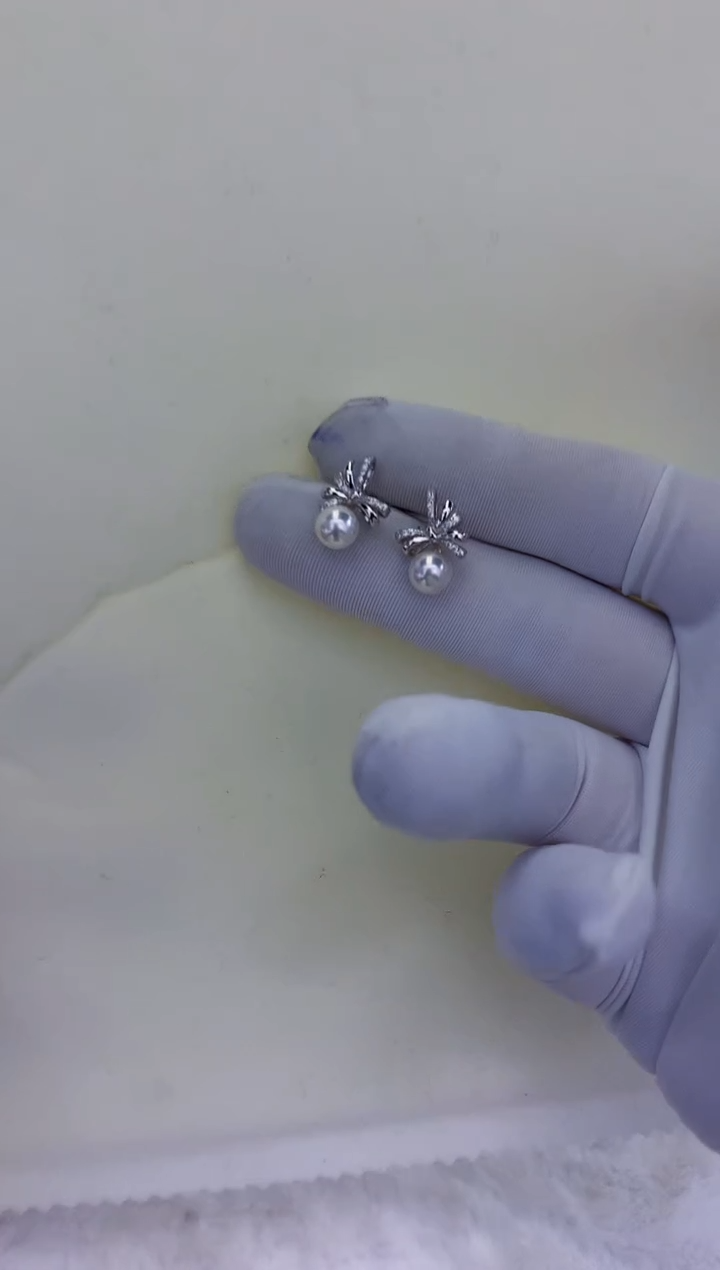 银S925镶嵌饰品海水珍珠设计款耳饰