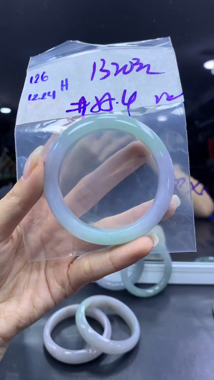 未镶嵌定制翡翠126手镯55.4冰丝+1320元+拍一发一