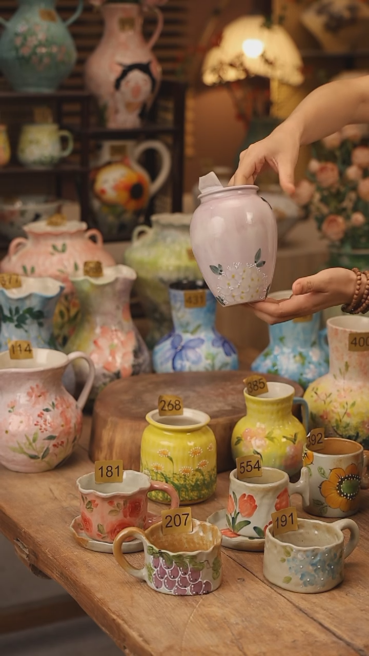 陶瓷172景德镇设计师手作花器摆件侘寂风