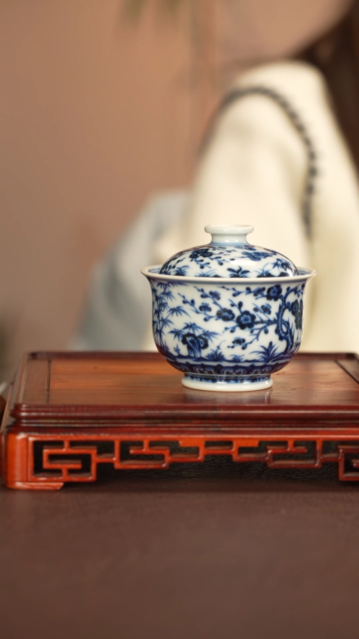 【闪购商品】盖碗刘建锋窑景德镇手工手绘陶瓷