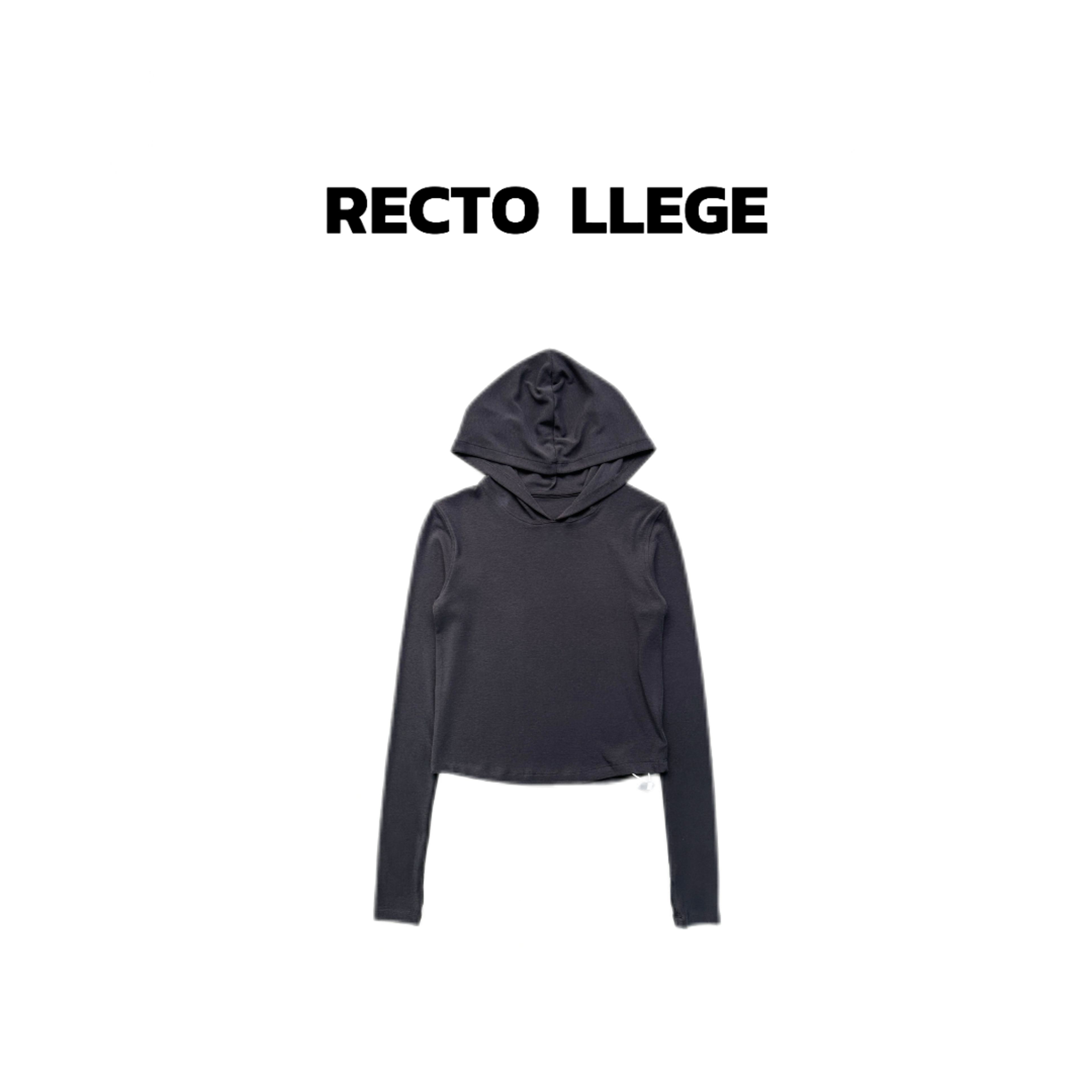 【RECTO LLEGE】百搭显瘦基础logo连帽打底上衣