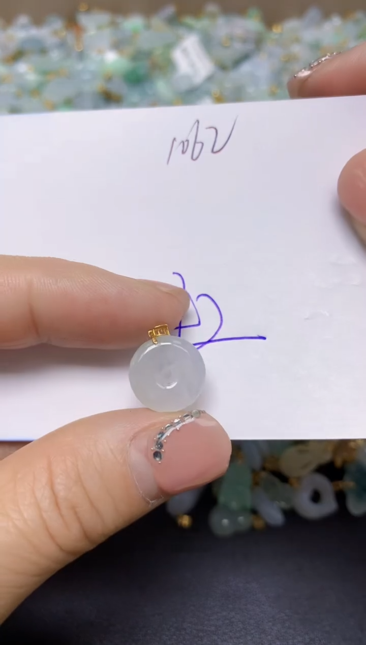 【闪购商品】翡翠挂件18K金镶嵌 天然翡翠A货