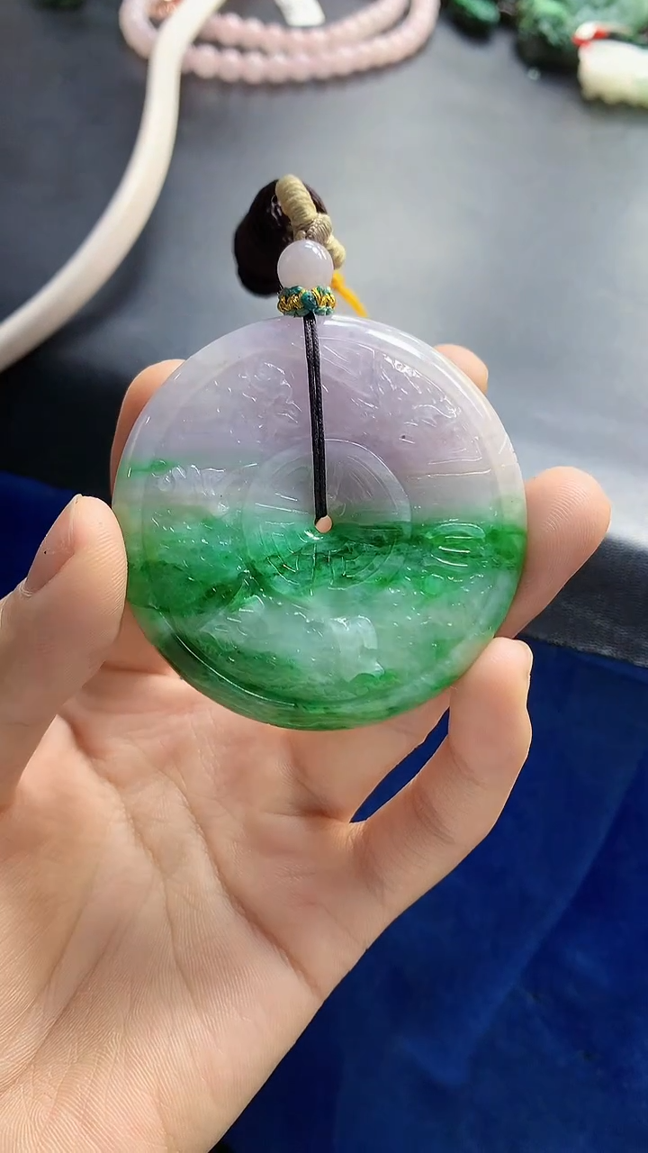 颈饰未镶嵌翡翠ღ****এ天然缅甸a货翡翠