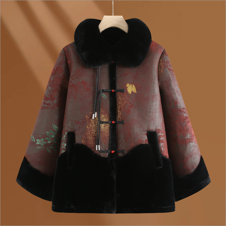 12099-中老年棉衣女妈妈冬装外套保暖奶奶冬季加厚上衣【六楼】