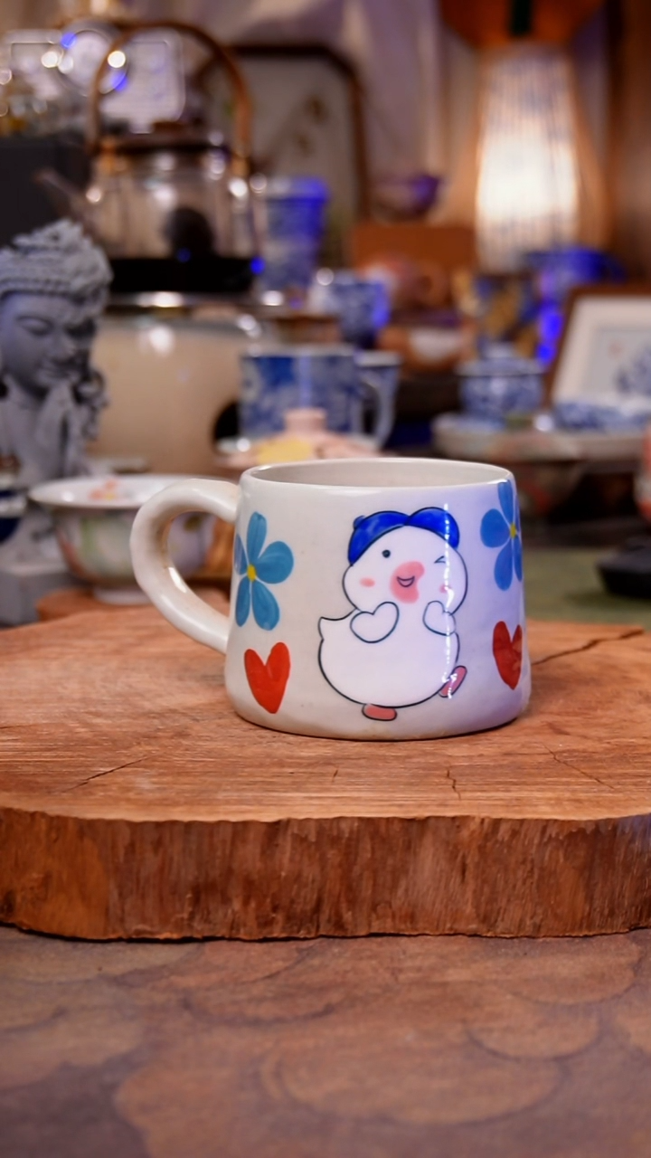 杯子陶鸭子手工手绘手工手绘