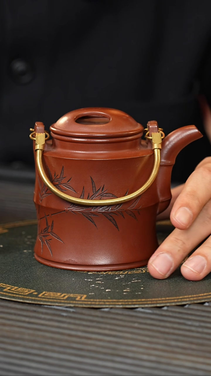 【闪购商品】紫砂茶壶SDH 龙血砂 竹节洋桶 300cc6