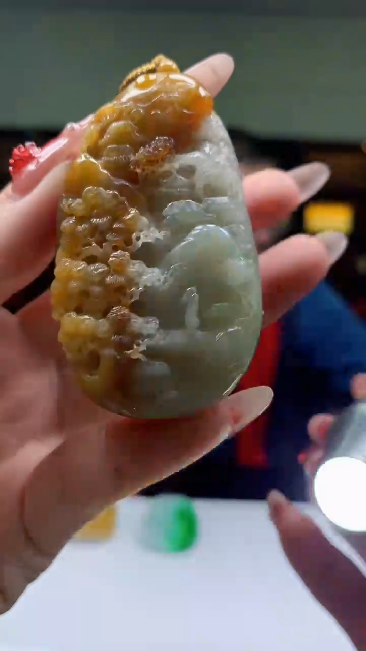 【闪购商品】定制翡翠未镶嵌1051ry-毛货挂件48