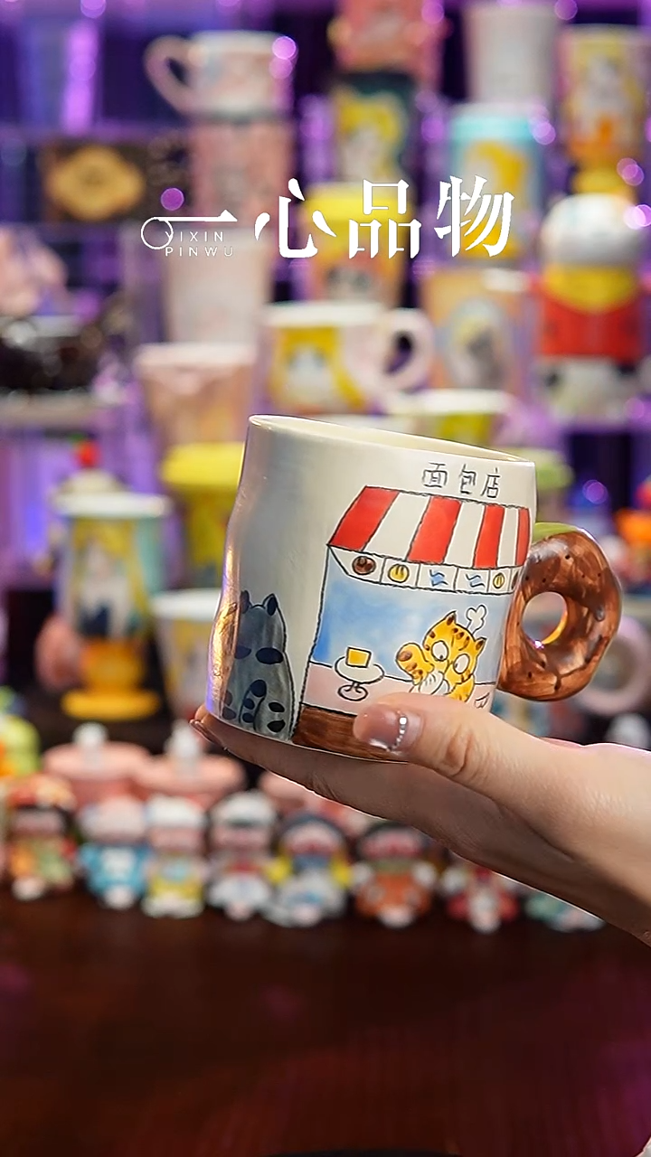 杯子瓷A137景德镇手工手绘杯子摆件