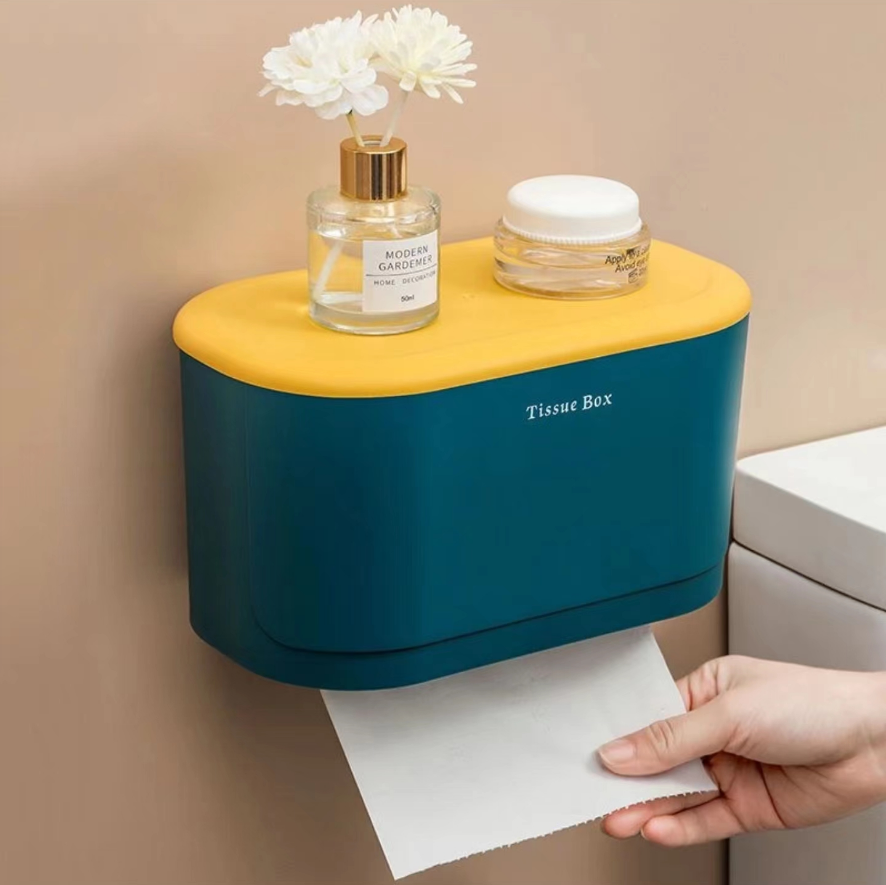  置物架卫生间纸巾盒免打孔卫生纸抽纸盒壁挂式厕纸盒