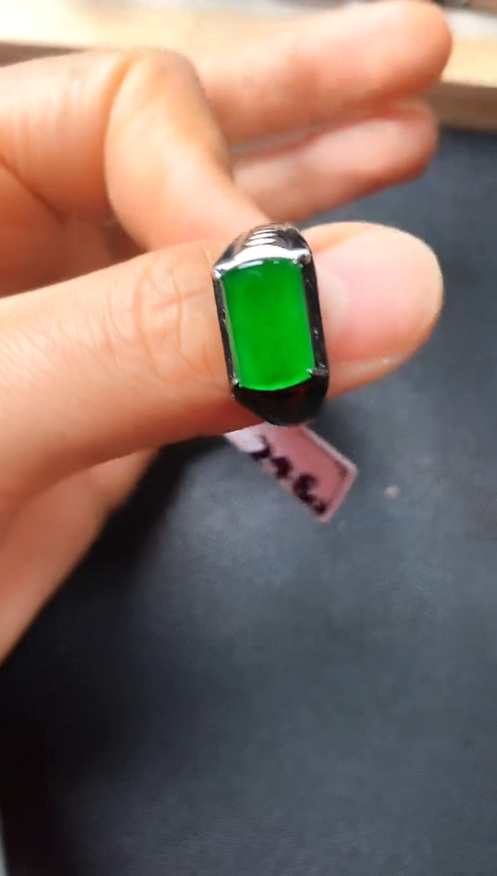 银S925镶嵌戒指翡翠22222