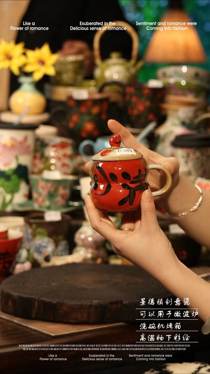 陶瓷景德镇高温釉下彩手工手绘款式@A0389@